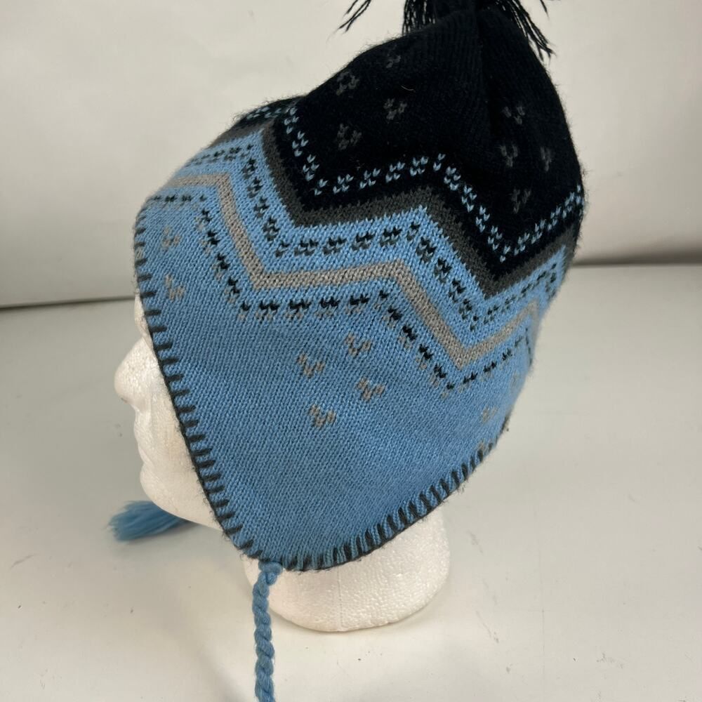 UNC North‎ Carolina Tarheels Winter Aviator Style Hat Cap Blue  Pom OS - Picture 3 of 16